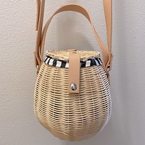 Zara Wicker Bucket Bag